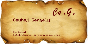 Csuhaj Gergely névjegykártya